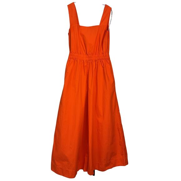 Cos 'Gathered' Orange Cotton Open-Back Jumpsuit Size 4 - Picture 1 of 4